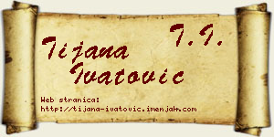 Tijana Ivatović vizit kartica